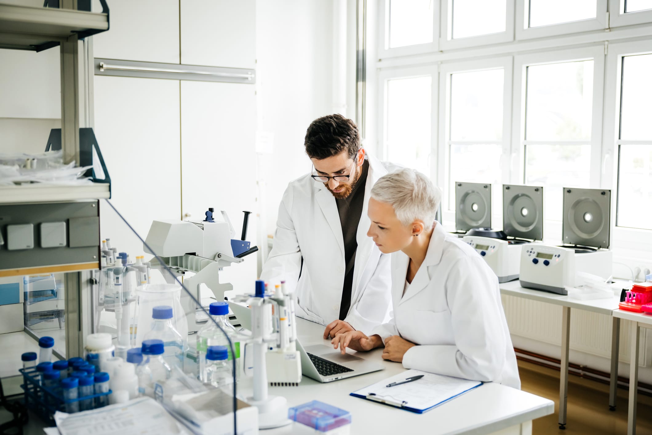 Scientists working in a lab