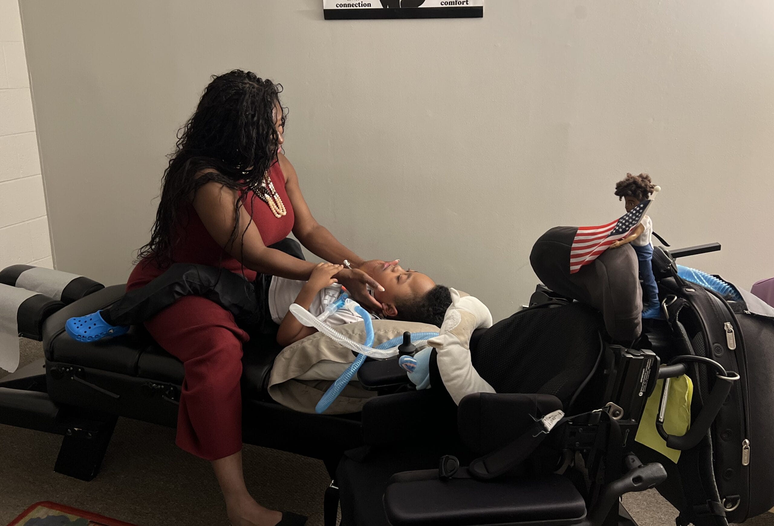 Jeremiah at a chiropractic visit