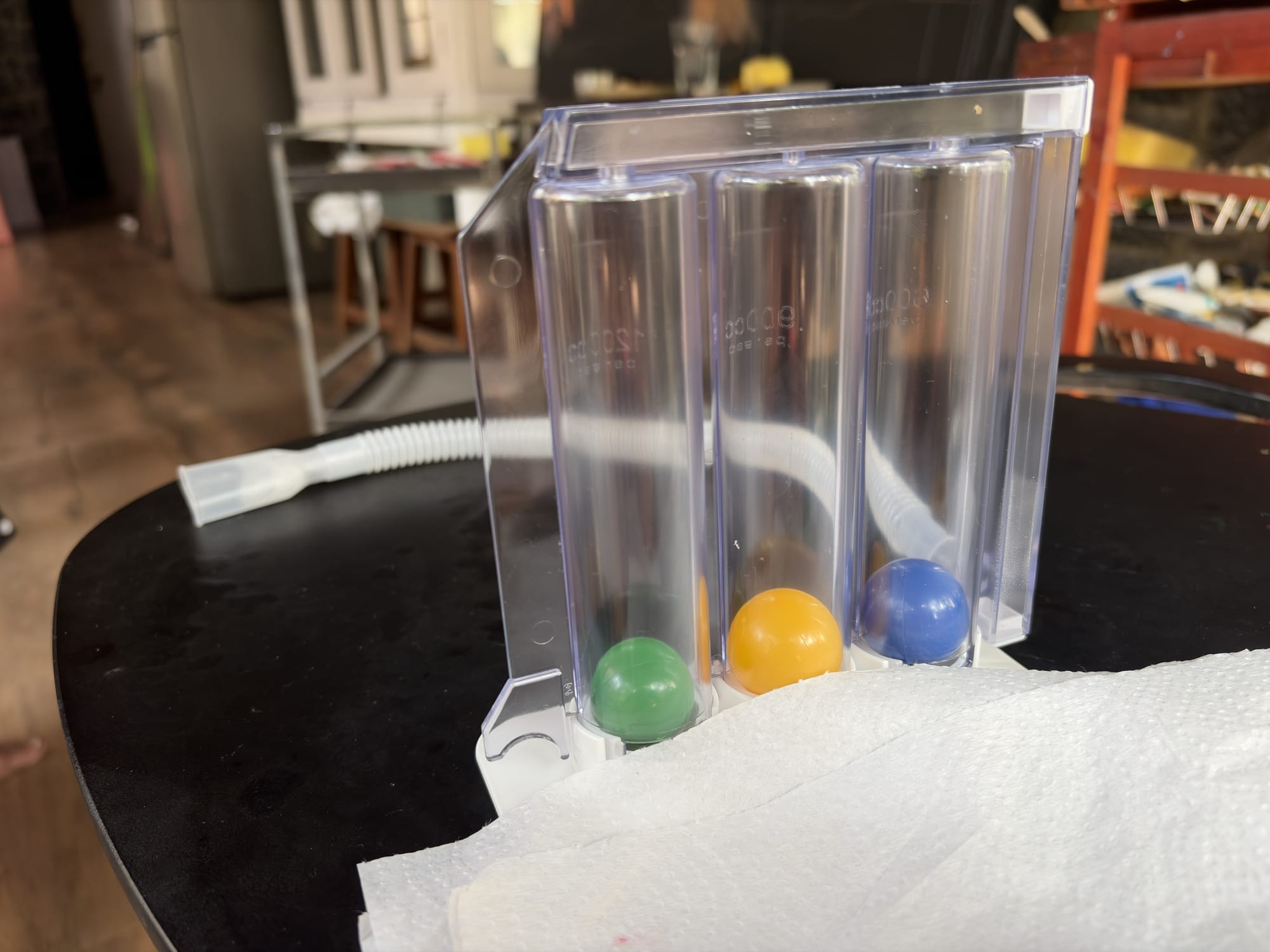 A respirometer being focused