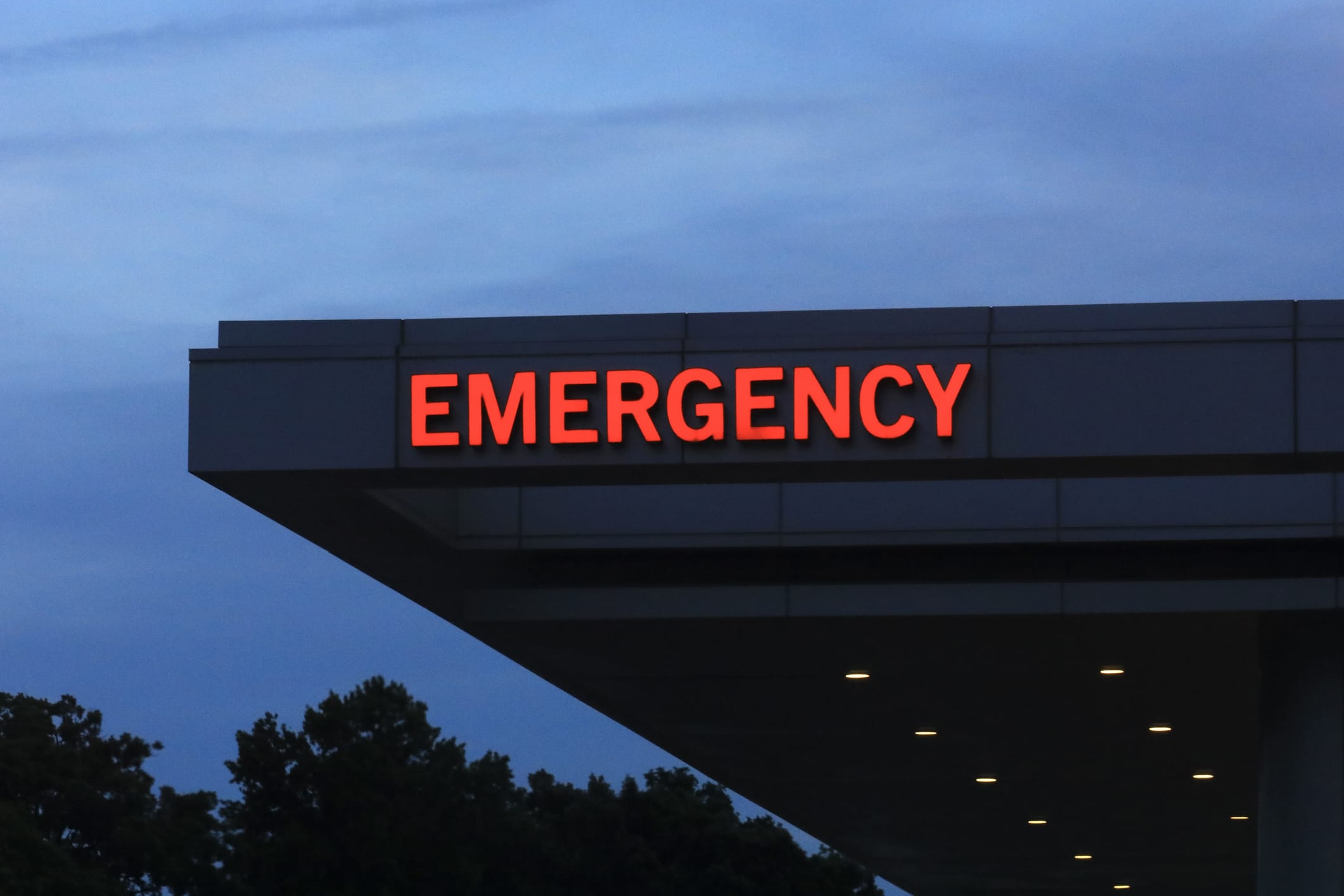 Sign outside hospital emergency department